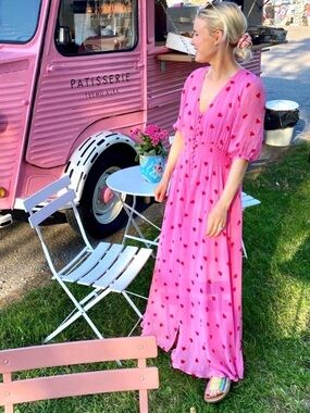 Anthropologie Ghost London Heart Print Valentina Maxi Dress